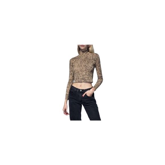 Brandy Melville Animal Print Turtleneck Size S - Picture 1 of 5